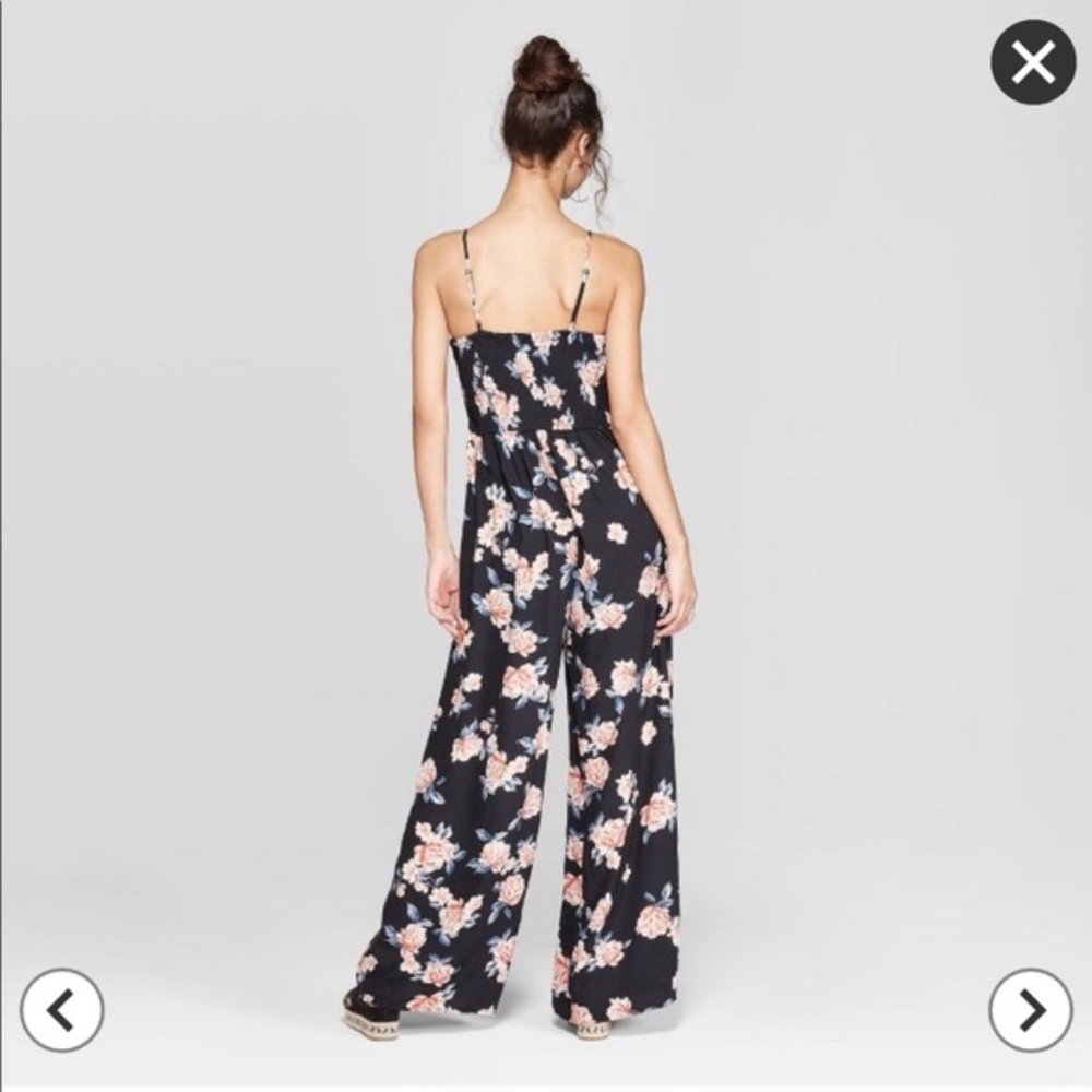 Xhilaration Floral Print Strappy Bra Cup Jumpsuit - Picture 2 of 5